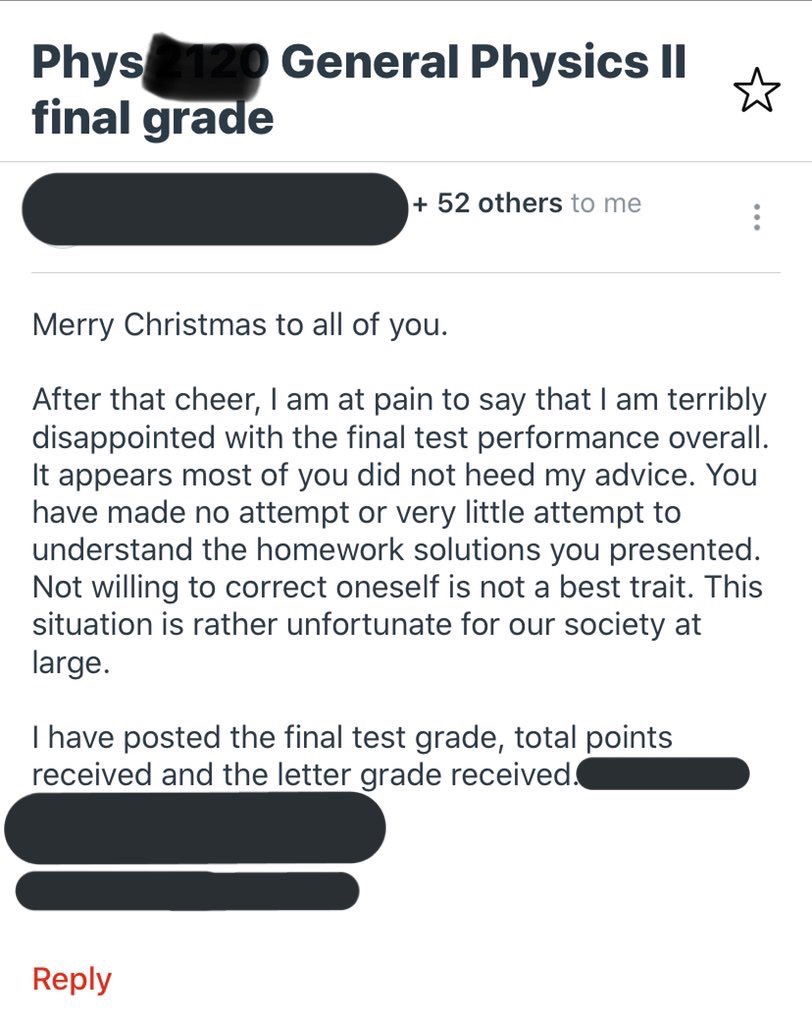 Christmas always got me thinking about that time my professor sent this out to my whole class.