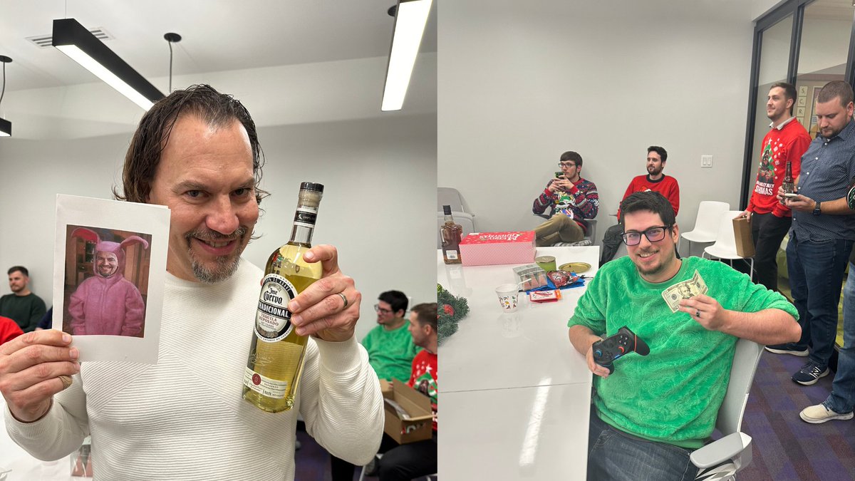 envoc's tweet photo. Unwrapping holiday cheer ENVOC-style! From a feast dinner to in-office shenanigans with games, prizes, and a Secret Santa – we've dialed up the festive fun. Wishing everyone a holiday that's merry and bright from our family to yours! 

#Envoc https://t.co/8RRaLFKuUh