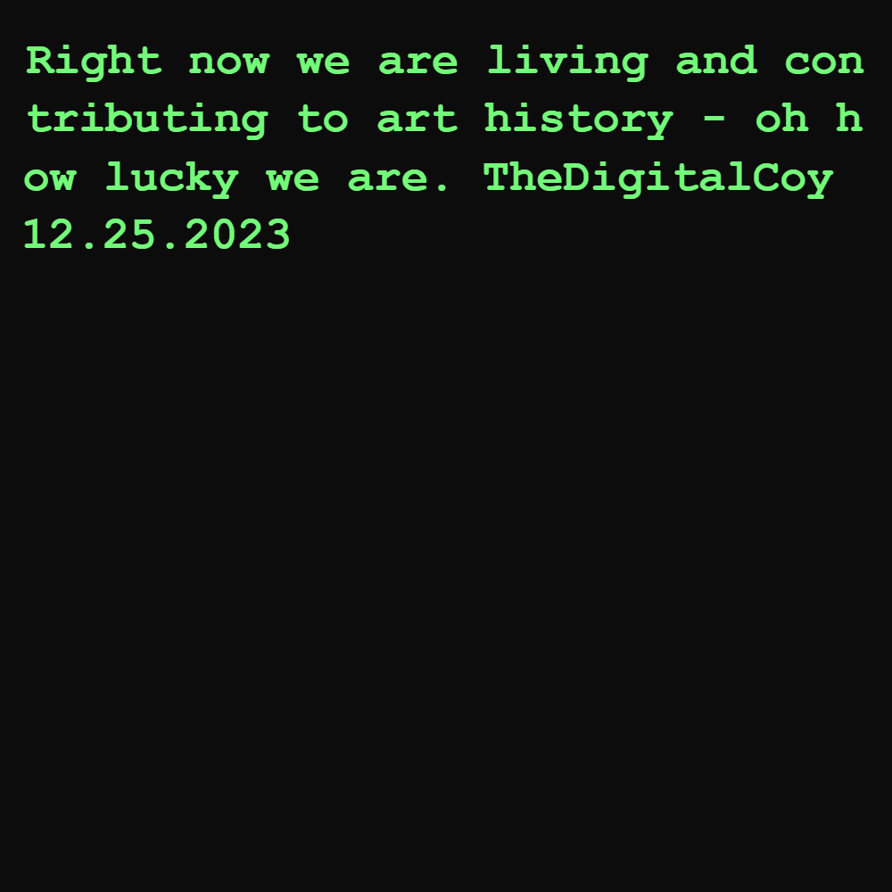 💯

we're not just witnessing art history; we're actively shaping it.

thank you for being part of this creative revolution!  

#55 minted by <a href="/TheDigitalCoy/">Coy | TheDigitalCoy</a>