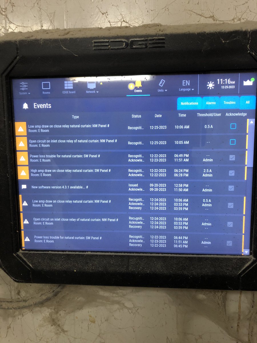 Another Nightmare for Christmas. A A/P Egde controller not working properly. Installed by a company with really poor customer service #Sun-North
