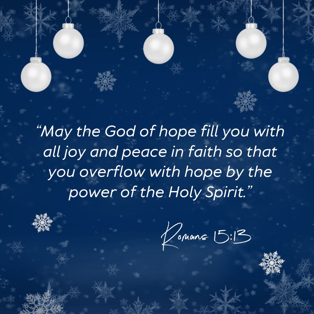 Merry Christmas and Happy New Year! 

"May the God of hope fill you with all joy and peace in faith so that you overflow with hope by the power of the Holy Spirit." Romans 15:13

.

#CityServe #FromYourNeighborhoodtotheNations
