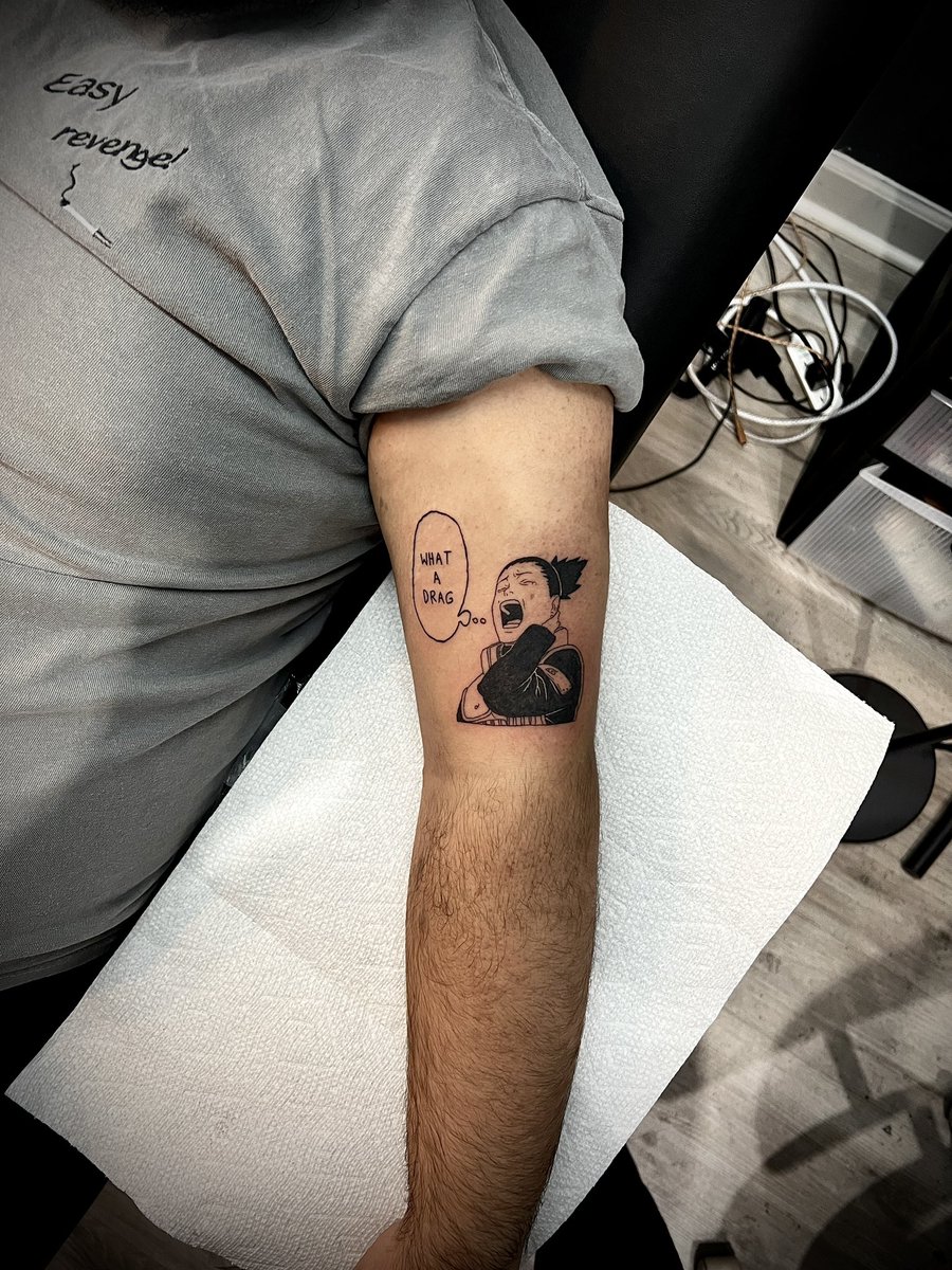 Got to do this fine line Shikamaru tattoo the other day, and I know there’s a lot of weebs on here so I thought I’d post it here as well.
Also Merry Christmas!