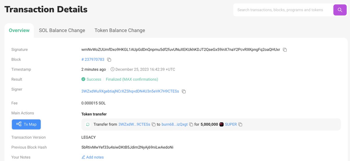 0.5% of total supply (10k+ usdt worth) has been burnt just now

solscan.io/tx/wmNvWoZUUmf…

$SUPER #SUPERTOKEN #Solana