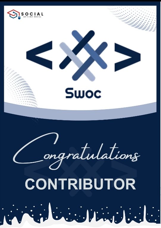 VPurbey123's tweet image. Hey folks,
Got selected as  contributor for Social Winter of Code 4.0
Vey excited for this journey ✨✨🙂
#SWOC
#SocialWinterOfCode
#opensource