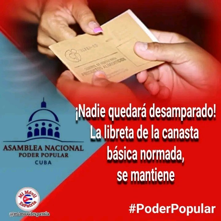 #Cuba se🇨🇺 está agitando una mentira impúdica: el gobierno cubano va a liquidar la libreta normada. El propio Marrero dejó muy claro que, aunque el propósito es subsidiar personas y no productos, que es lo correcto, va a mantenerse la canasta básica. #NoALaMentira #PoderPopular