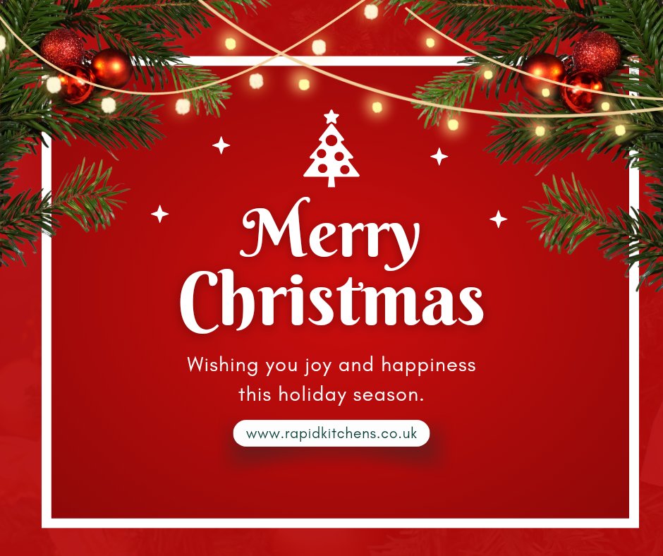 TopKitchensUK's tweet photo. Wishing you all a Merry Christmas filled with joy, warmth, and delightful moments! From all of us @Rapidkitchens, may your day be as festive as your dream kitchen. Cheers to a wonderful holiday season! 🎄🏡✨ 

#FestiveGreetings #Christmas #MerryChristmas #MerryChristmas2023 https://t.co/pe7d0UbEpH
