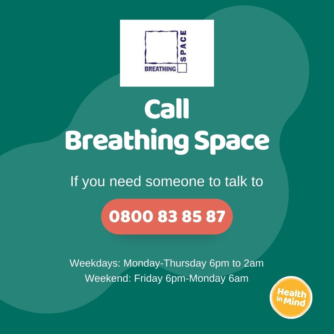 Health_in_Mind's tweet image. We hope that whatever you're doing, you have a peaceful day and remember you're not alone. 
 
If you need someone to talk to, call: 

Samaritans 116 123 
Breathing Space 0800 83 85 87 
 
Save this post for yourself and share it with others.