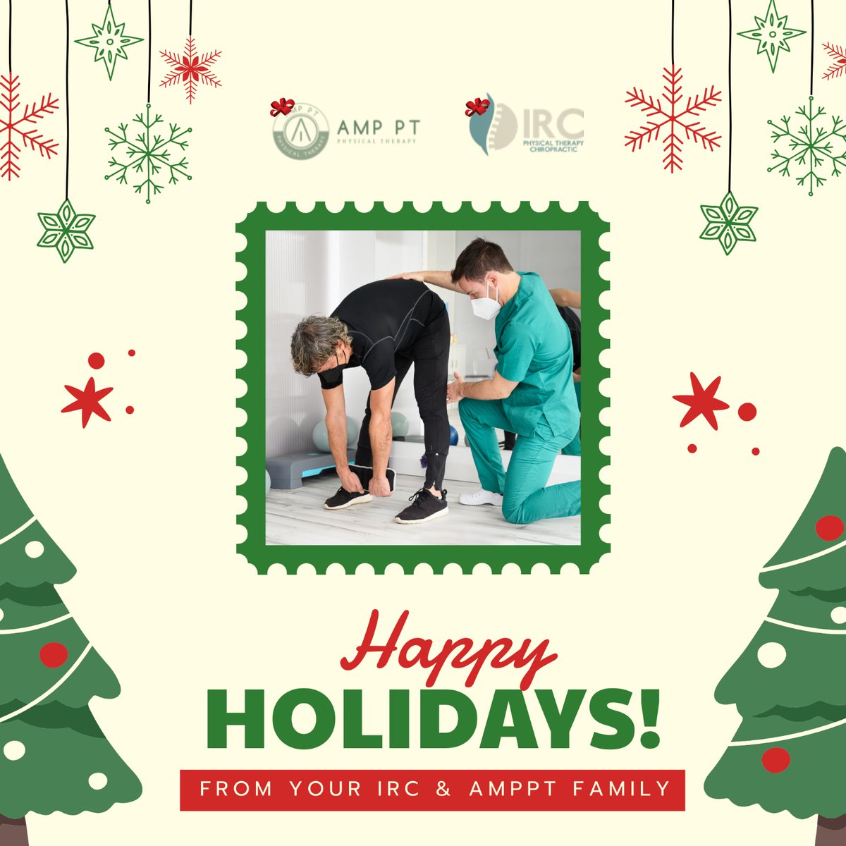 🦌🎄 We wish you a MERRY rehab! 🎶🎵 May your days be pain-free, your spirits high👼🌟, and your heart be full. Have a happy holiday season, from our IRC and AMP PT clinics to your home!🎁☃️❄️ #holidayseason #christmas #physicaltherapydallas #chiropractichealth #painrelief