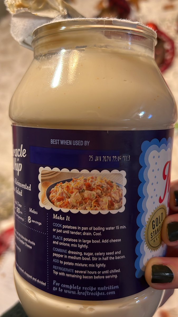 nah_notfeelinit's tweet photo. @MiracleWhip my mom would like to know what this weird stuff is.. it’s still a month from being expired 🤢 https://t.co/OnfVYBLejA