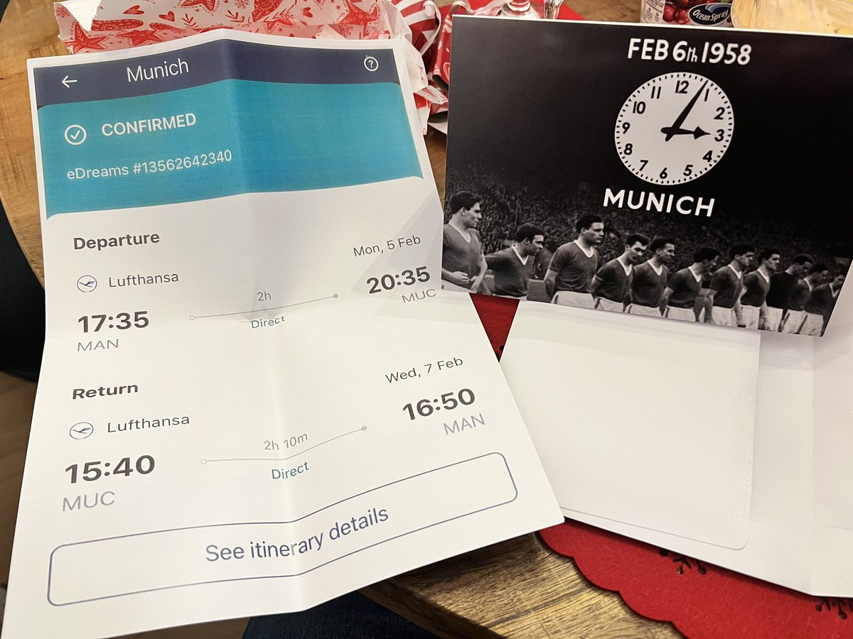 Off to Munich with the Old fella, courtesy of the wife. What a mint present. 😍 #Munich #feb6th @ManUtd