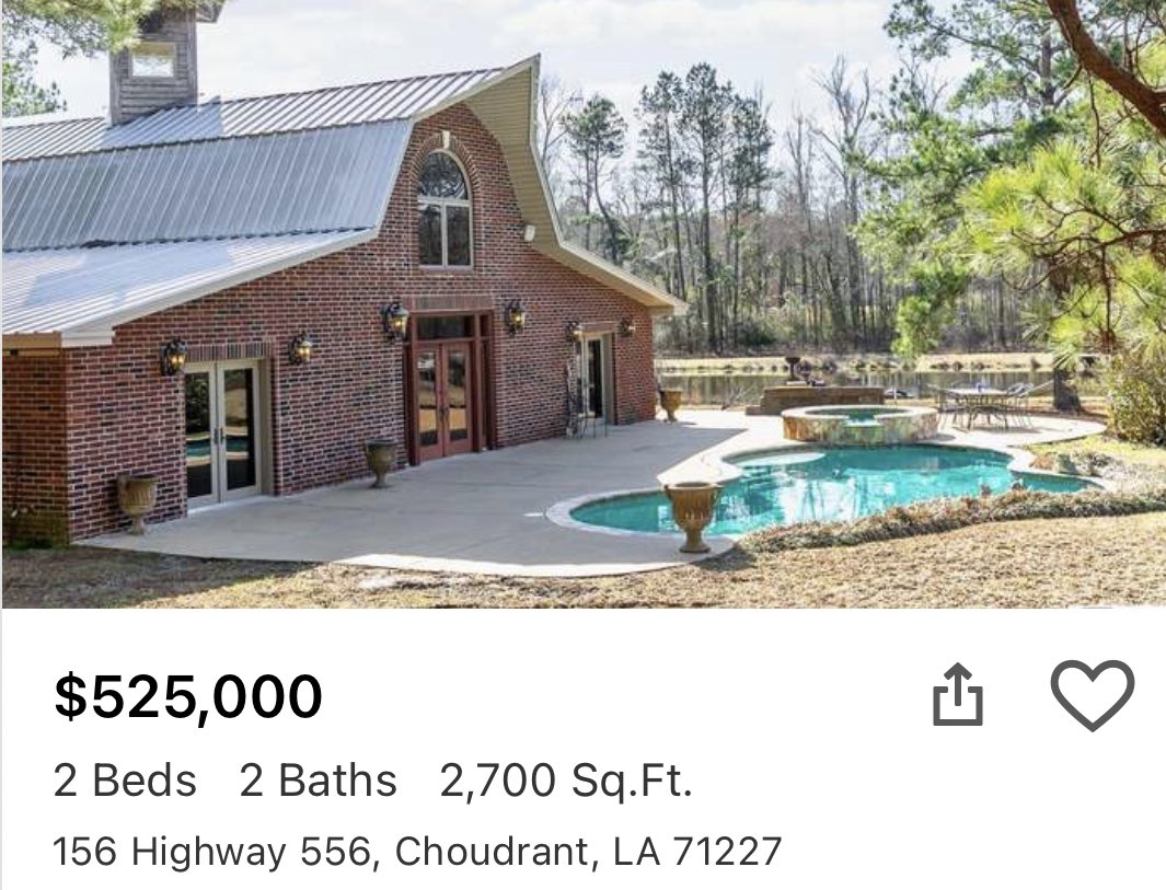 Home with pool and hot tub on 7.5 acre lot for sale in Choudrant