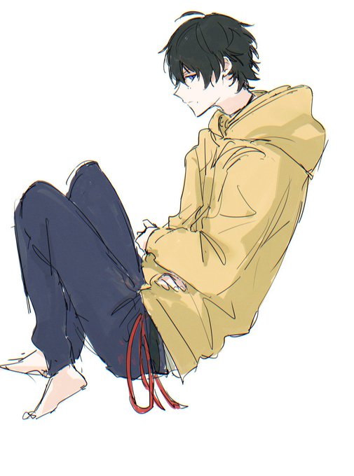 「closed mouth yellow hoodie」 illustration images(Latest)