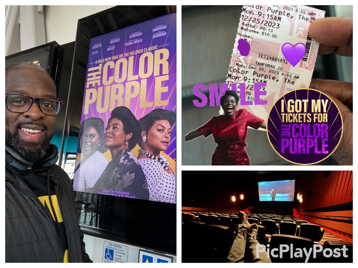 TruePaparazzi's tweet photo. I like to feel like I rented out the theater for my own viewing!!!! The Color Purple before lunch! Merry Christmas!!!!! #TheColorPurple #Dec25 https://t.co/bJLp8viJza