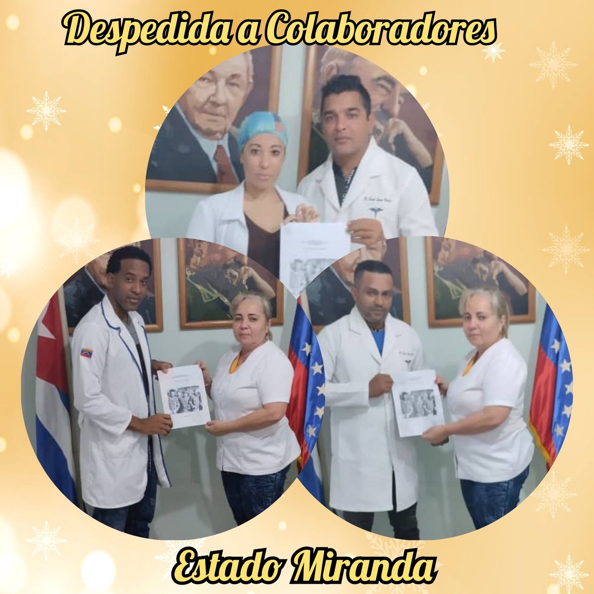 Reconocidos  por el Dr. Duniel López Góngora Vice jefe primero del Estado Miranda y la Lic. Idelisa Meriño. Funcionaría de ATENCOL un grupo de colaboradores que regresan a la Patria con el Orgullo de deber Cumplido. #EstaEsLaRevolución 
#CubaPorLaVida 
<a href="/CubaMir_Ven/">Brigada Médica Cubana Estado Miranda</a> 
<a href="/MINSAPCuba/">Ministerio de Salud Pública de Cuba</a>
