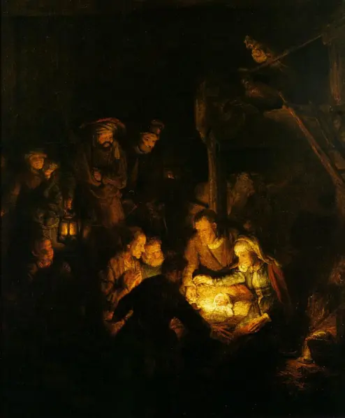 The world's a dark place. Find the light. (Adoration of the Shephards. 1646, Rembrandt van Rijn)
