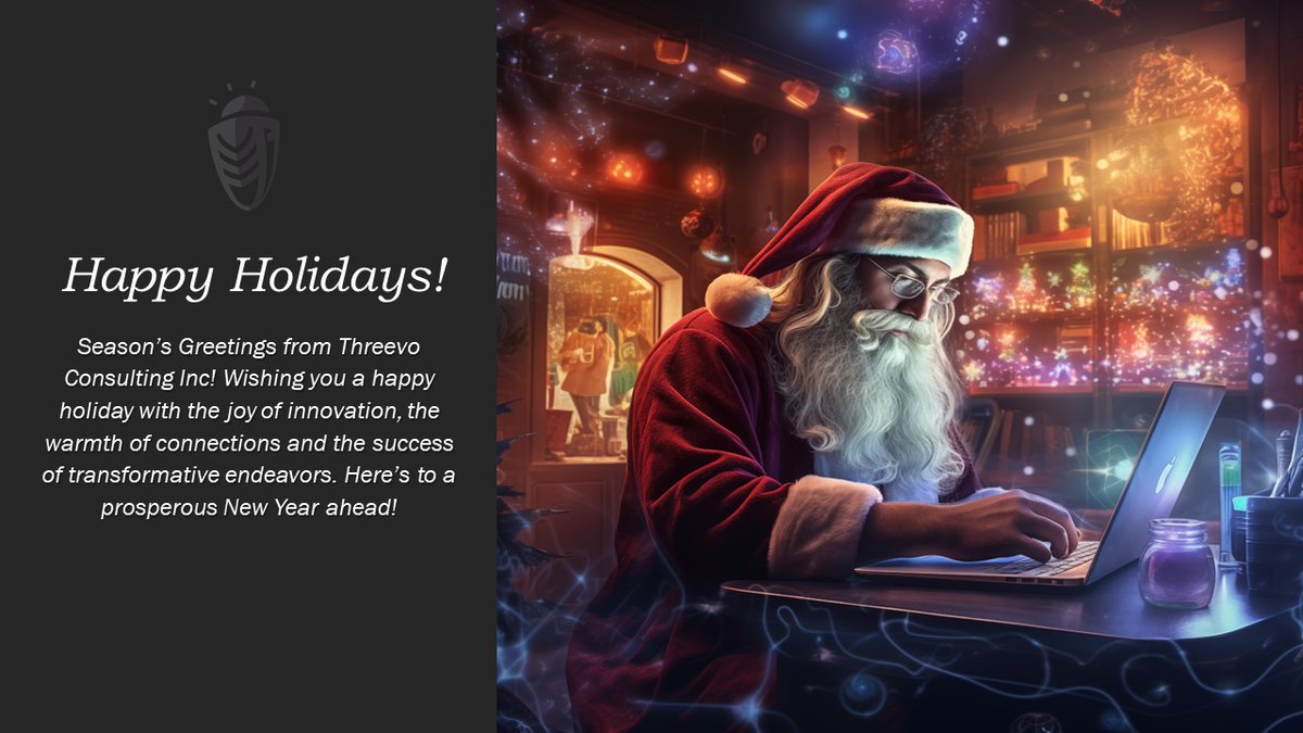 threevoinc's tweet photo. Merry Christmas from #ThreevoConsulting Inc! 🎅🎁 May the holiday spirit fill your digital transformations with success and innovation. Here's to a season of growth, collaboration, and thriving business strategies!🚀✨
#MerryChristmas #DigitalBusinessTransformation https://t.co/sCFSbkolwy