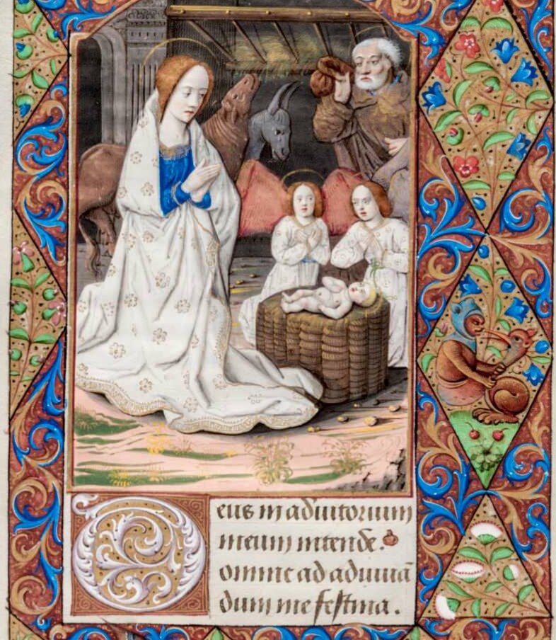 La Natividad de Jesús, así representada en el Libro de Horas del Emperador Carlos V. #Historia #Escritura #Arte #SigloXVI #Navidad