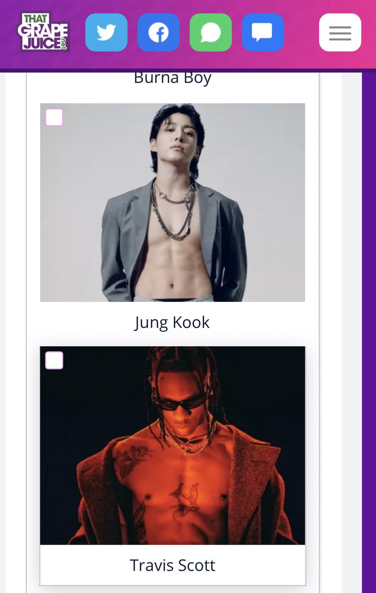theadeszn's tweet photo. Burna Boy also got nominated as “Best Male Act” alongside Drake, Usher, Chris Brown, Jung Kook &amp; Travis Scott at the Grapejuice 2023 End of the year awards 🏆 https://t.co/7XQCYpuTnc
