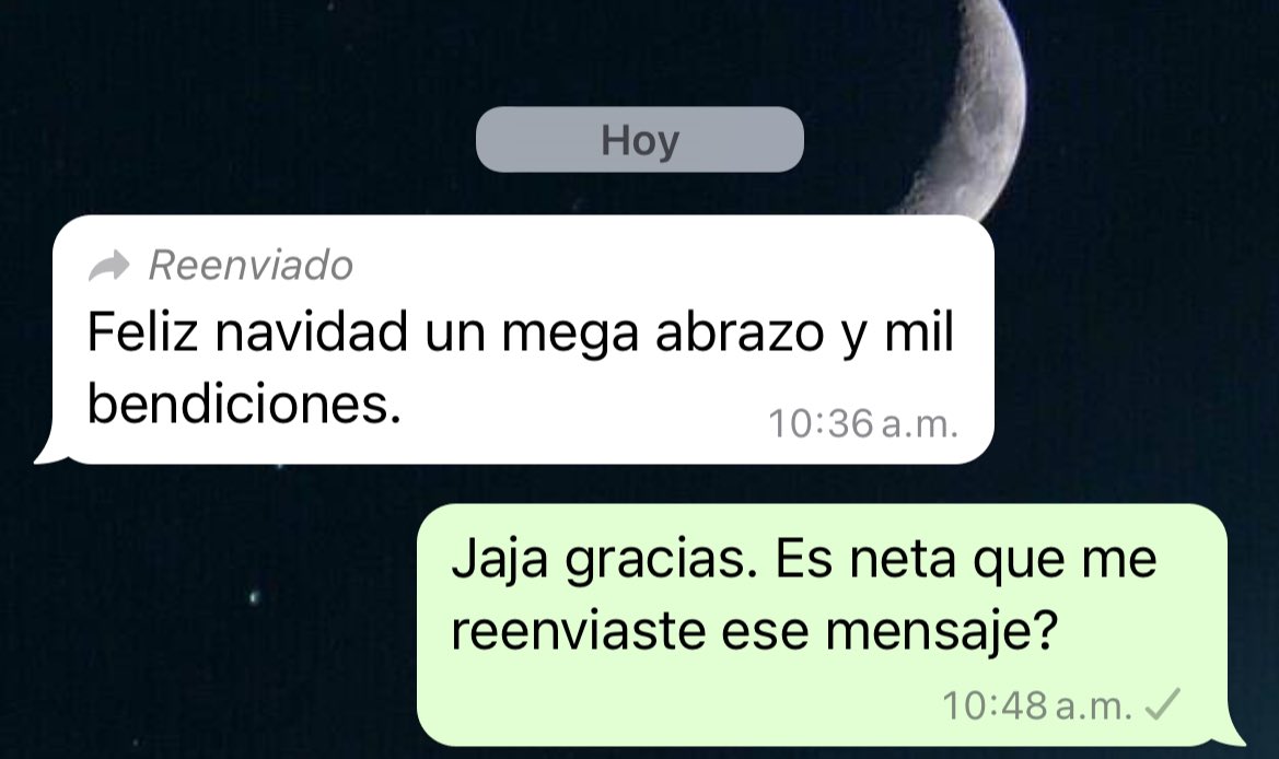 jaborovski's tweet photo. Mi papá me reenvió un mensaje de Navidad. #AmorDePapá https://t.co/U7BYMgCZYR