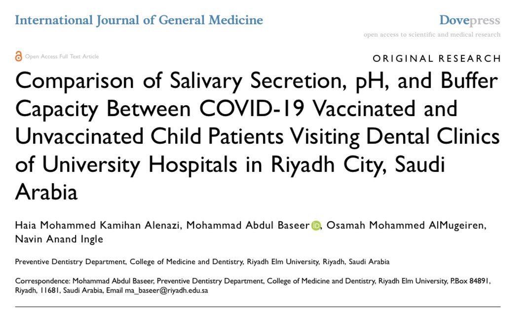🚨 New Study Shows COVID-19 Vaccinated Children Have ‘Significant’ Changes in Their Saliva Which May Cause Long-Term Oral Health Consequences “This was the first study that assessed the salivary parameters (secretion rate, pH, and buffer) between COVID-19 vaccinated and…