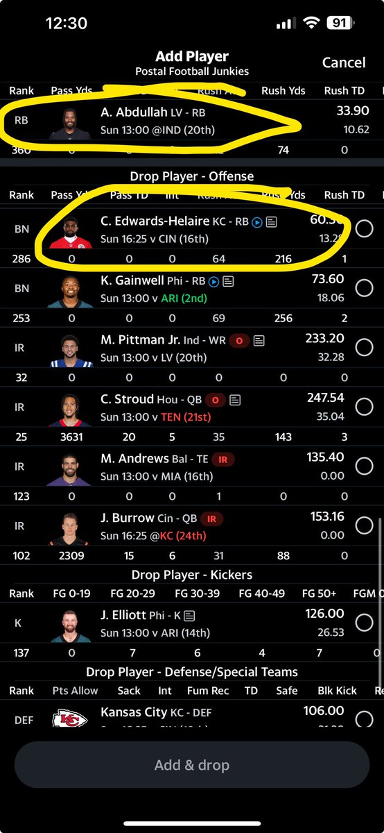 TheDeathPriest's tweet photo. @YahooFantasy Cannot update my line up because it is already showing players matchups for next week?! TF is up with this…. (Not making this move just went to add to show whats going on lol CEH isn’t even coming up on my team 🤯
@MatthewBerryTM https://t.co/LLPsBTJb8Z