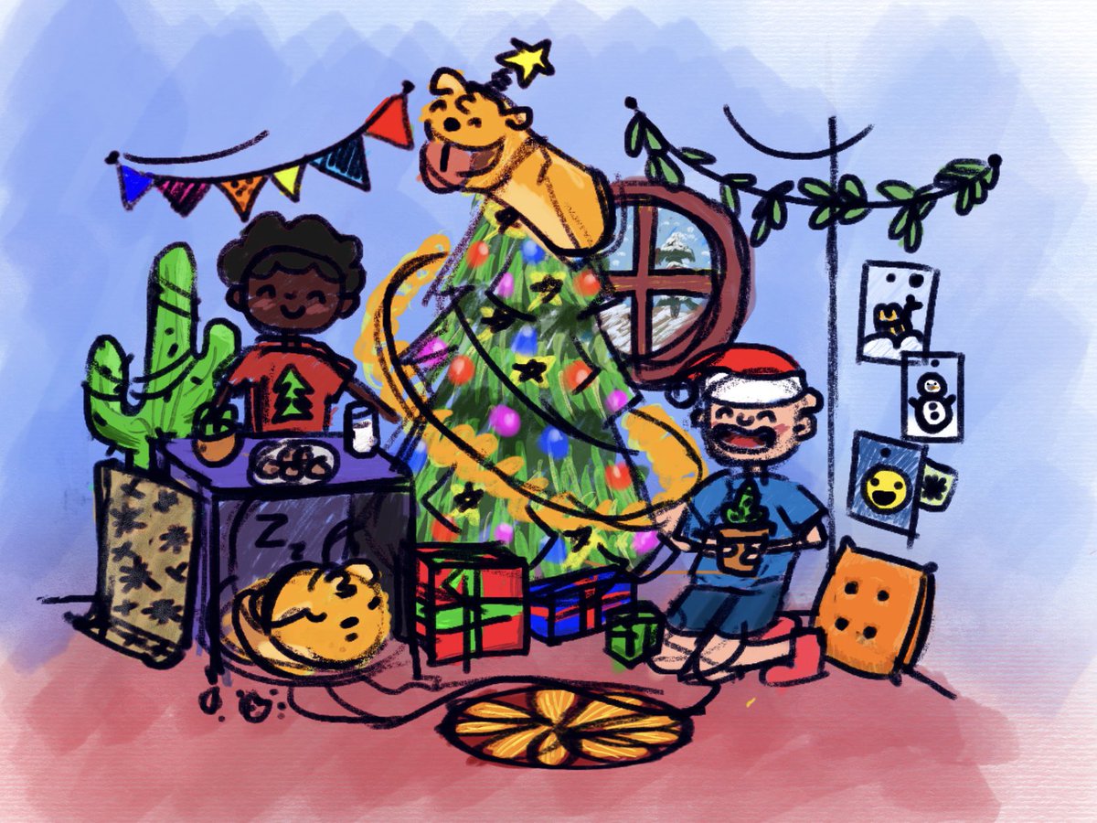 Happy Hollidays and Merry Christmas from all of us at Bit Loom! 🎅🏻🎄⭐️🌵

This drawing was a joint effort between Caitlin, who unfortunately got ill and couldn’t finish, so Susie’s partner took over to colour in the sketch! 

Collaboration is the spirit of Bit Loom after all 🤝