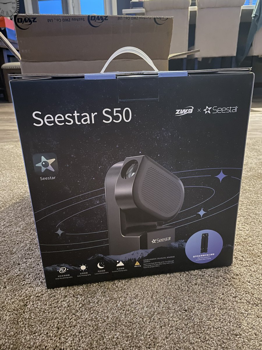 Taylor14_Zeck's tweet image. I Got the Seestar S50 Smart Telescope  for christmas !! @AstroBackyard 
#AstrobackYard #SmartPhoneAstrophotography #SeeStarS50