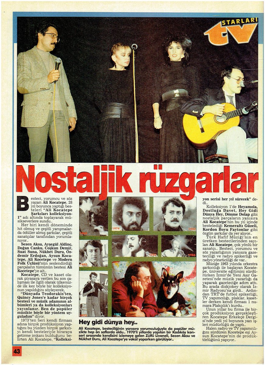 Efsane sanatçılar #AliKocatepe @ali_kocatepe #SezenAksu #NükhetDuru @NukhetDuru Hey gidi dünya hey. Bizleri #90lar'a ışınlar mısınız?#Ocak #Şubat #1994yılı @MehmetE29796180 @Yasemin70619829 @tchulya80 @NostaljiTV_