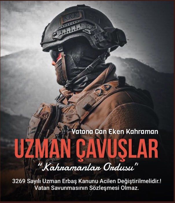 Yapılan tüm zorlu operasyonlarının en önündeler
Terörün belini kıran bu kahramanlar
Kahraman Uzman Çavuşlar mesleki güvence bekliyor

Uzman Çavuşlar mesleki güvence bekliyor 
<a href="/RTErdogan/">Recep Tayyip Erdoğan</a>
<a href="/alitilkici38/">Ali Tilkici 🇹🇷</a>
#CennetteVarKadrodaYok