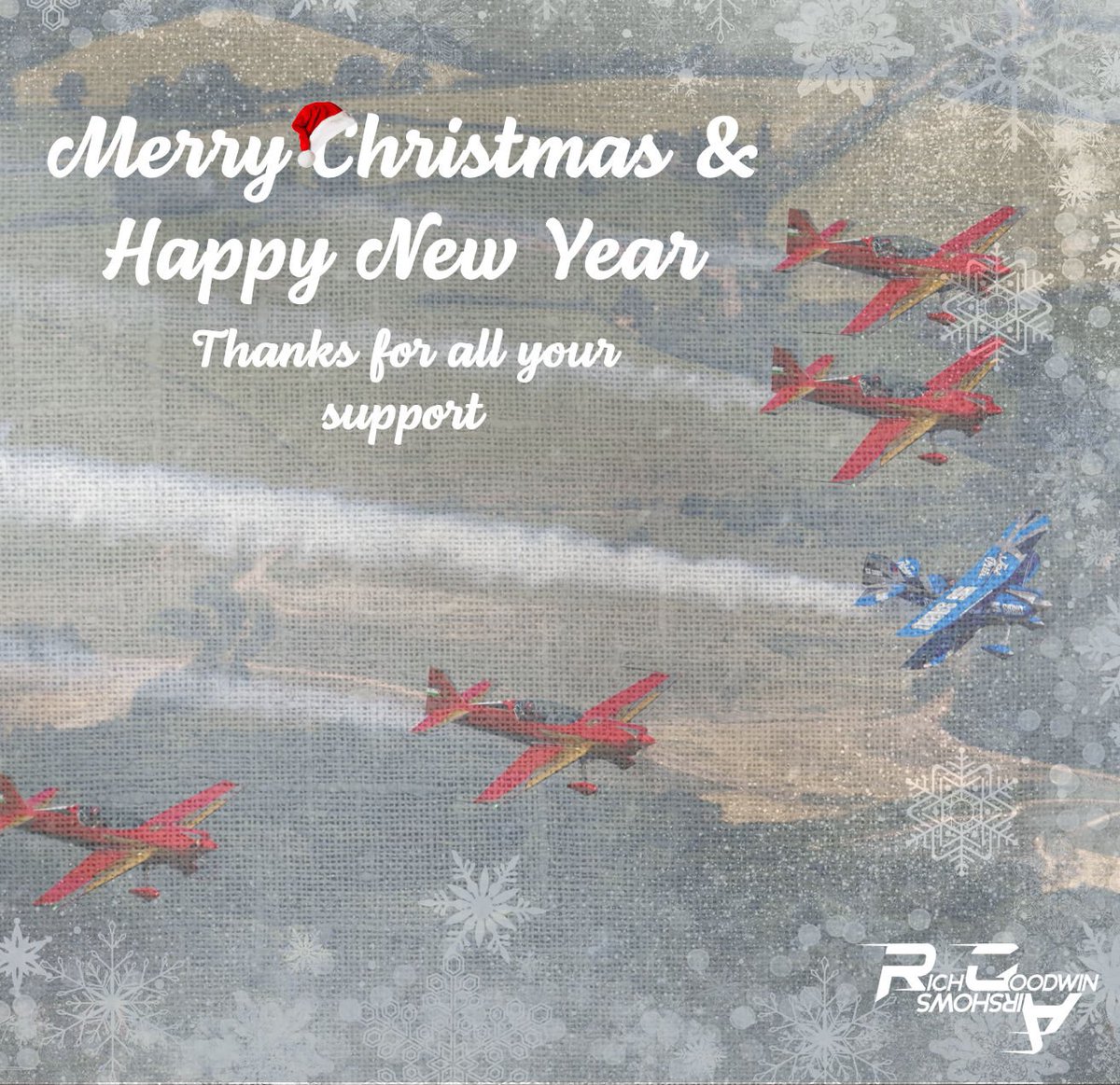 RichgoodwinS2S's tweet photo. Merry Christmas & Happy New Year From Rich Owen & The Rest Of The Team ๐
๐๐
Thanks for all your support this year with your incredible videos & pictures throughout the season.
See You In 2024 โ
#richgoodwinairshows #Silmid #airdisplay #aircraft #biplane https://t.co/nhWyO2ehOZ