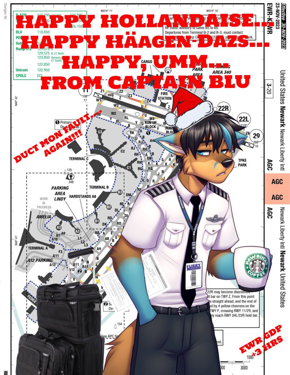 Happy Hol……Um…What ever that word is from your Favorite Festive Flying Fusky!!! 
<a href="/LockworkArt/">Lock (Commissions closed)</a> for the Art of Blu!

#Furry #furryartwork #furryart #aviation  #pilot