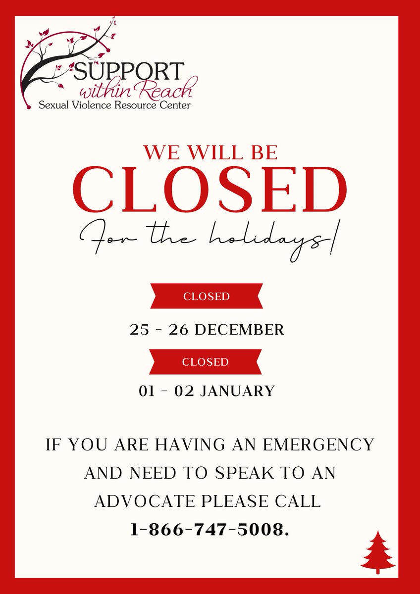 SupportWithin's tweet photo. We will reopen on December 27th. https://t.co/YMN9NG8YnG