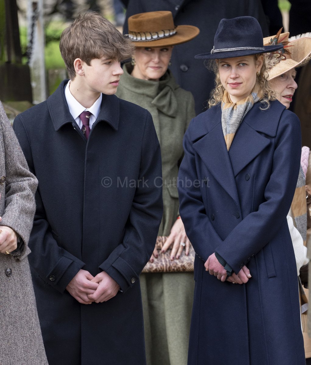 Prince Edward and Sophie, Duchess of Edinburgh with James, Earl of Wessex and Lady Louise Windsor attend the Christmas Day service in Sandringham. #Royals #Christmas #sophie #DuchessofEdinburgh