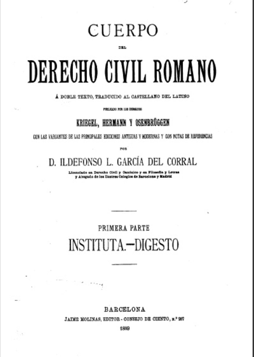 juangaleanorey's tweet photo. Cuerpo del derecho civil romano, t. I, II y III
👇
 Instituta-Digesto
https://t.co/jseczAmmRw

Cuerpo del derecho civil romano, t. II Digesto
https://t.co/lo6RD62uv1

Cuerpo del derecho civil romano, t. III Digesto
https://t.co/vqEN6WTzUi https://t.co/c31xaJKbeO