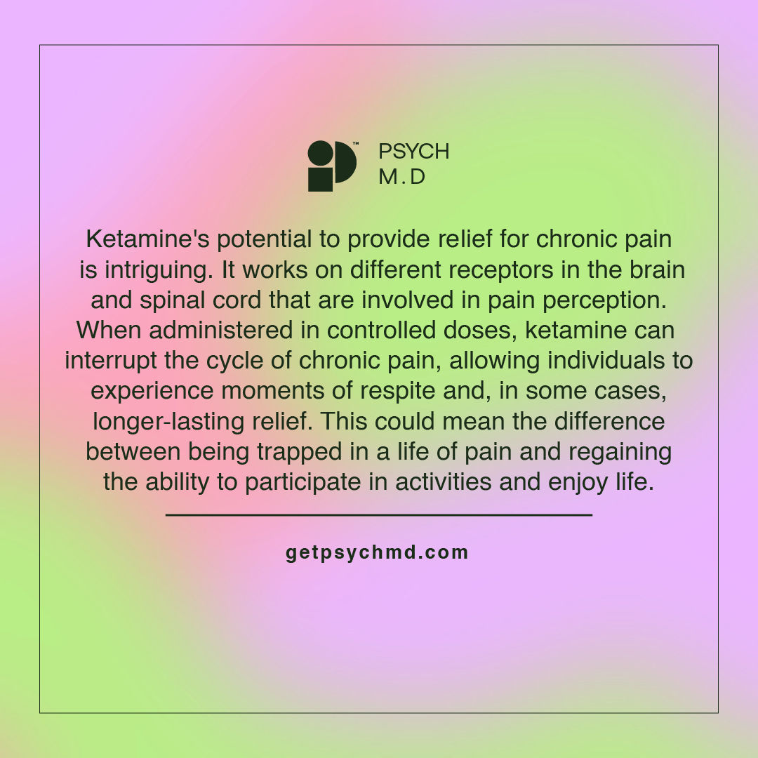 Explore the intriguing potential of ketamine as it interrupts the cycle of pain perception, offering moments of respite and renewed hope. #PsychMD #athometherapy #treatdepression #mentalhealth #mentalwellness #ptsd #therapysession #innerhealing #ktherapy