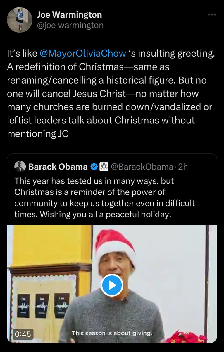 Scrawler yelling at the former President of the United States on Jesus’ birthday