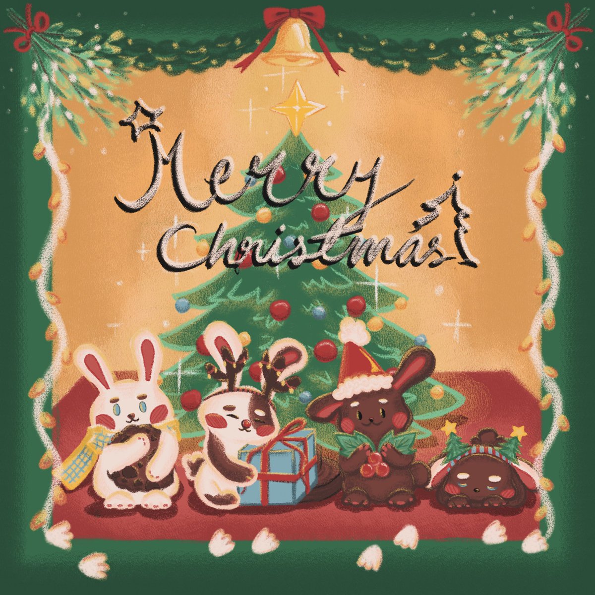 AmaiChan28's tweet photo. 『 Merry Christmas 2023 』 🐰🎄⭐️🎁
#Christmas #MerryChristmas2023 #illusrtationart #procreateart #rabbityear #Procreate #digitalart #cuteart #イラスト #イラスト好きさんとつながりたい #イラスト練習 #めりーくりすます #めりくり冬のイラスト同時投稿企画 #ภาพวาดของไมจัง https://t.co/SyVHyWIocV