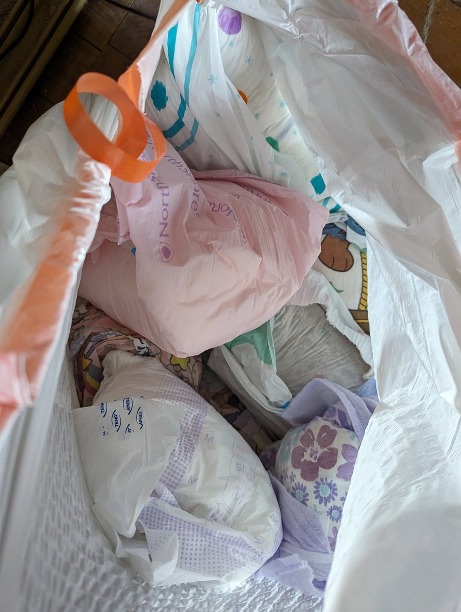 redlineDL's tweet photo. I keep seeing random diaper pails pop up in my feed. So here's my 3 day contribution! 3 crinklz, fairyland, megamax and a crinkle caboose with some random goodnites

#diaperpail #abdl #abdlboy #abdlcommunity #diaperkink #diaperfetish https://t.co/JS9s0KXOxt
