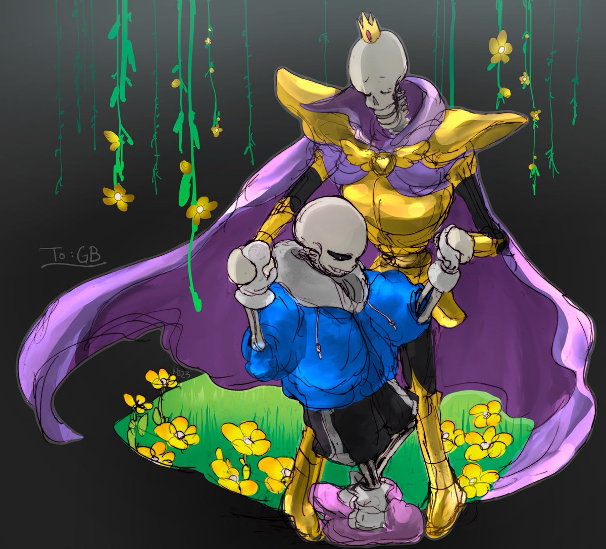 hj_skb's tweet photo. 🎁 Happy @Gyftmas2023 present to @GhostBento :^D (1/2)

“Endless waltz” (king papyrus ending) https://t.co/lgBJtcGbMG
