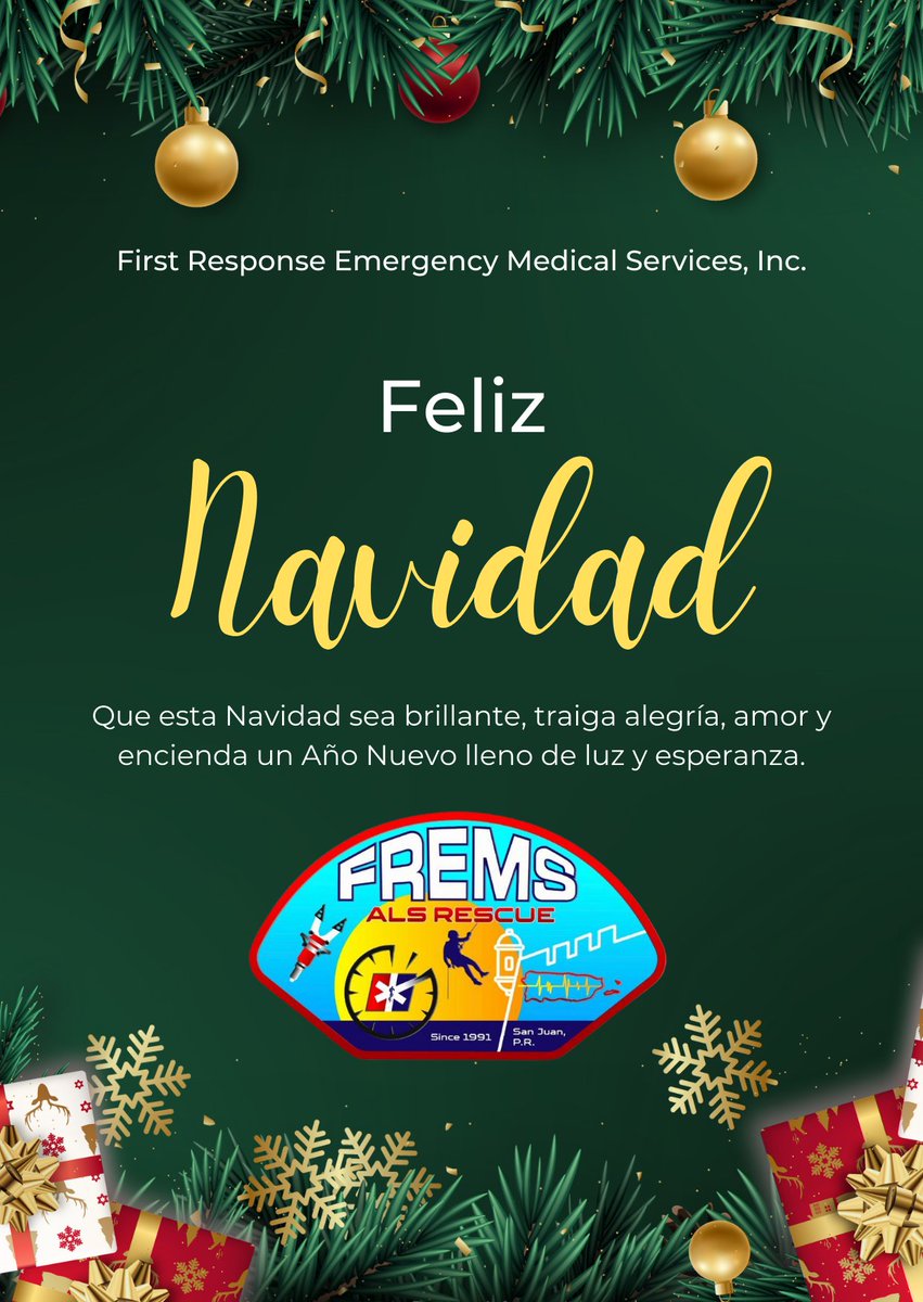 FREMScom's tweet image. Que el espíritu de la Navidad llene de amor y alegría a sus hogares. Celebremos juntos estas festividades en paz, alegría, armonía y amor. 

De parte de #FREMS les deseamos una FELIZ NAVIDAD y un prospero año 2024. 🎁🎄🙏🎉⛄️