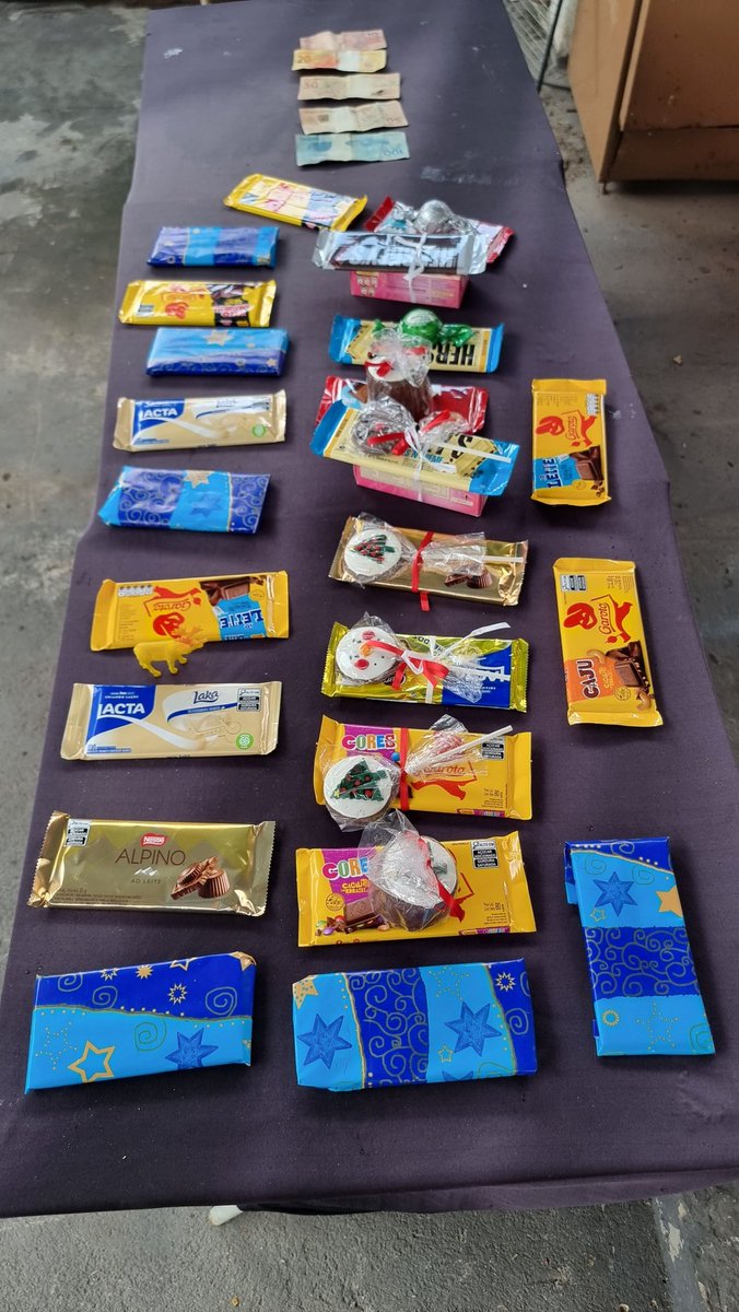 Cecillia's tweet photo. Vcs tb tem essa brincadeira aí? Aqui cada um dá 10 reais. Aí vc escreve o nome de geral e vai tirando o papelzinho, tipo amigo oculto. O nome que sai, escolhe um chocolate. Quem fica por último leva a bolada 😅🤑 https://t.co/o206d3e1wg