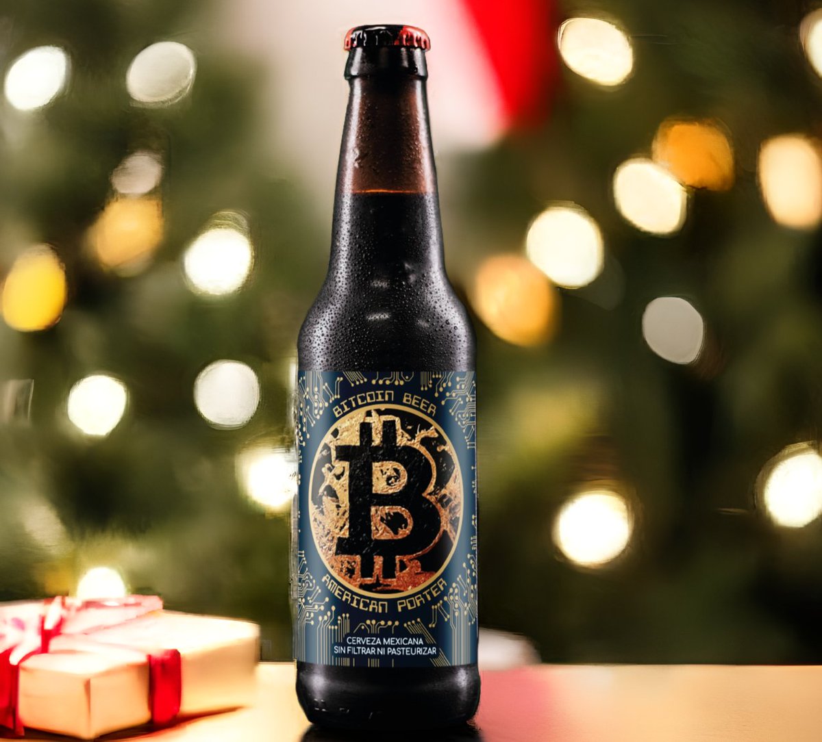 Get into the #HolidaySpirit with a bottle of #BitcoinBeer! 🎄💡 This #Christmas, combine tradition with a taste of the future. #HolidayCheers #CryptoCraft