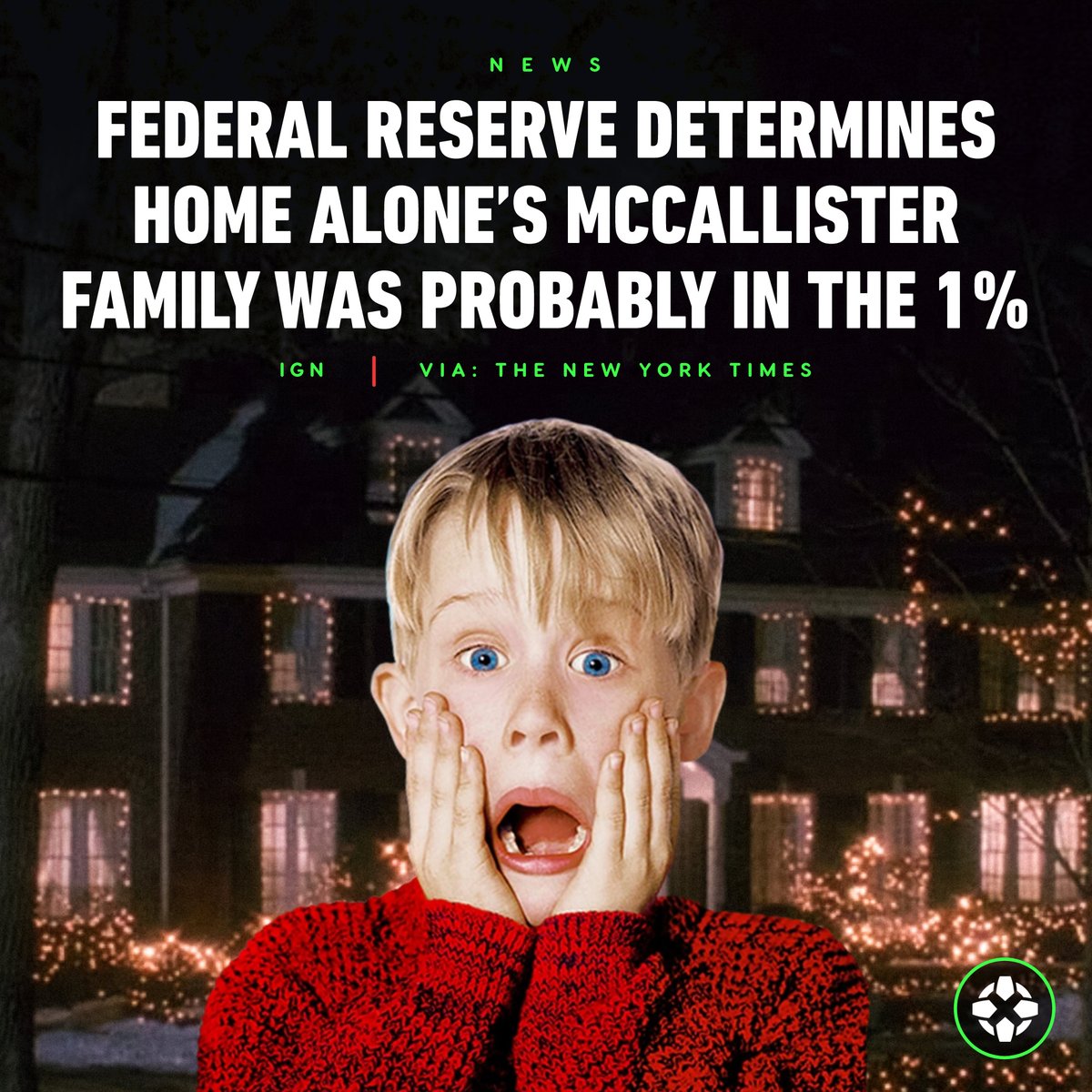 IGN's tweet photo. Fans have long wondered how rich the McCallisters in Home Alone truly were, and the Federal Reserve Bank of Chicago has given us something of an answer: they were probably in the 1%. https://t.co/HdpgKYbtUI https://t.co/cUGIeWJQK2