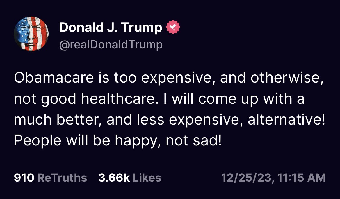 He’s had 8 years and still he has nothing. He will always have nothing because the few brain cells he has are too self centered, and intellectually deficient to comprehend what it takes to build a healthcare plan let alone know how to govern. #FreshResists #VoteBlue2024