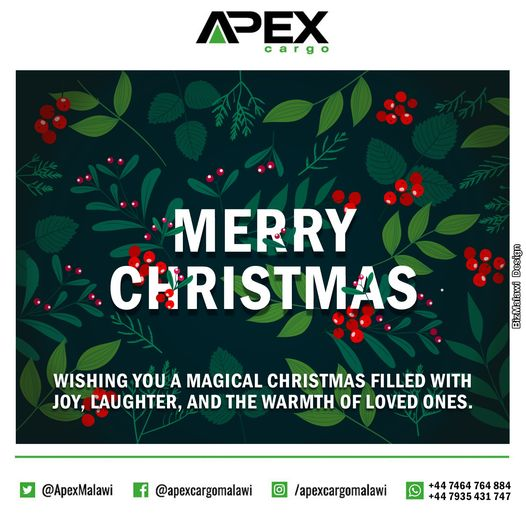 ApexMalawi's tweet photo. Wishing you a Christmas filled with boundless joy and peace. May your day be merry, bright, and overflowing with moments of happiness.
#ApexMalawi
#MerryChristmas
#JoyfulCelebration https://t.co/CyQbrGVUfz
