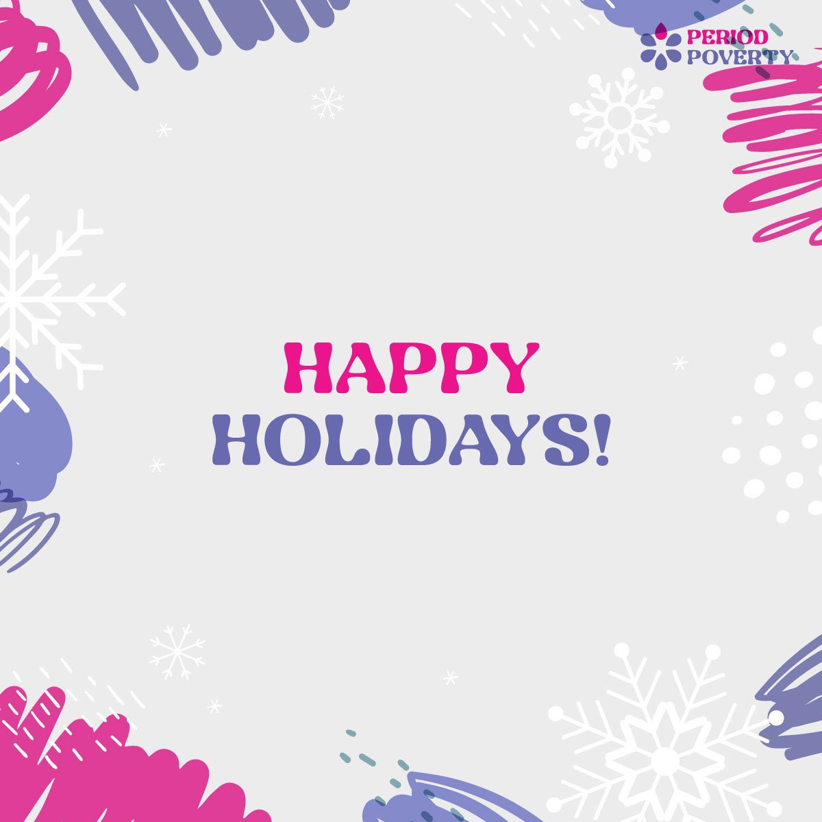 _PeriodPoverty's tweet photo. Wishing you a season filled with joy, warmth, and kindness. As we celebrate with our friends and family, let's also remember those with less privileges.

Happy Holidays! 

 #EndPeriodPoverty #HappyHolidays #PureRevolution #ZamZamFoundationInc https://t.co/PYeASp4atF