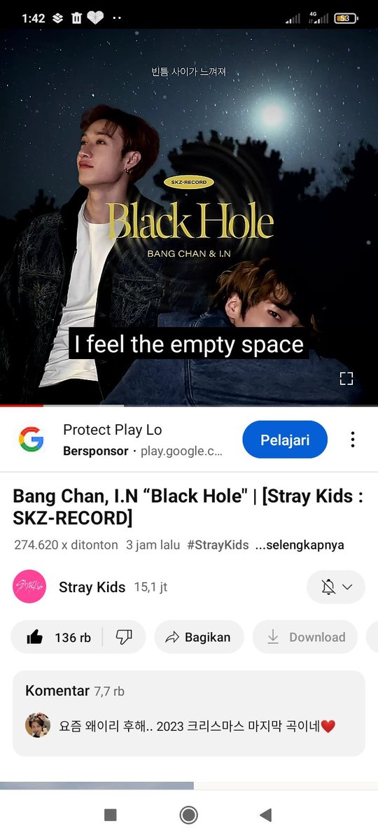 SyifaLutfiah18's tweet photo. @rubahng Thanks for GA ka WML 💗

BLACK HOLE BY BANG CHAN x I.N
#SKZRECORD_BlackHole
#BangChanxI_N_BlackHole
@Stray_Kids https://t.co/sxPmnigKrf