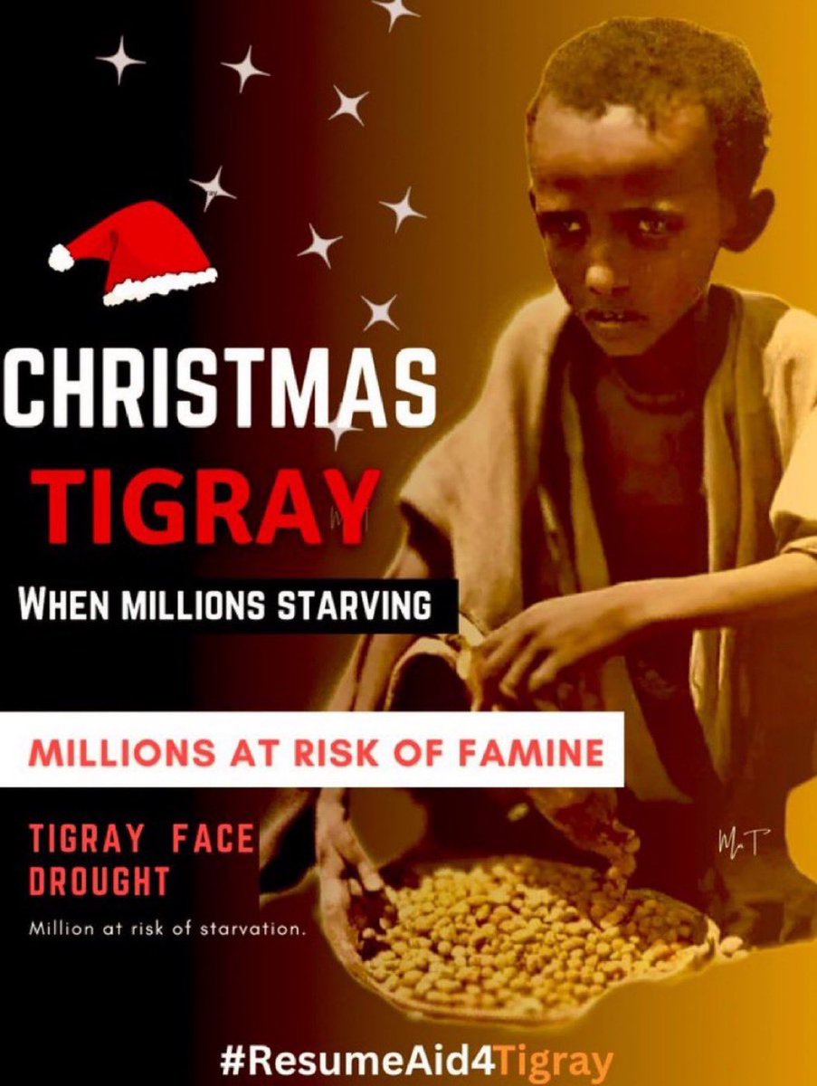 Our heartfelt #Christmas wish for #TigrayIsBeingStarved. 
We wish #EndTigrayFamine, #ResumeAidForTigray, #Justice4Tigray, and return home the suffering IDPs. 
Join us to demand justice for the victims of atrocities, war crimes and crimes against humanity committed by the #ENDF,…