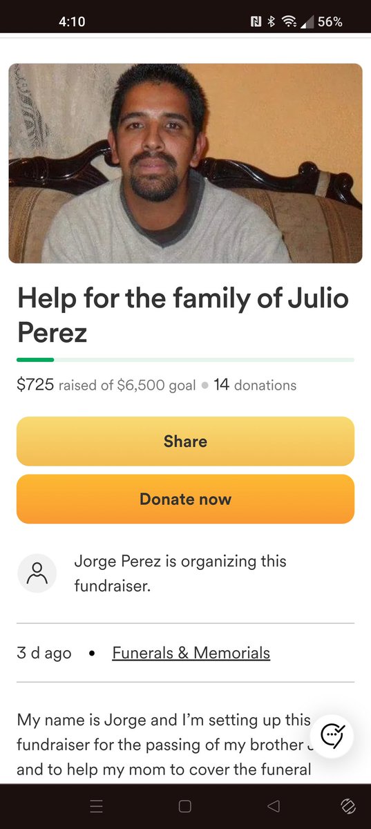 JPerez2591's tweet image. Thank you to everyone who&apos;s been helping with the donations. 
Anything helps a lot. 
#GoFundMe
#GoFundmeHelp

gofund.me/bf77cd98