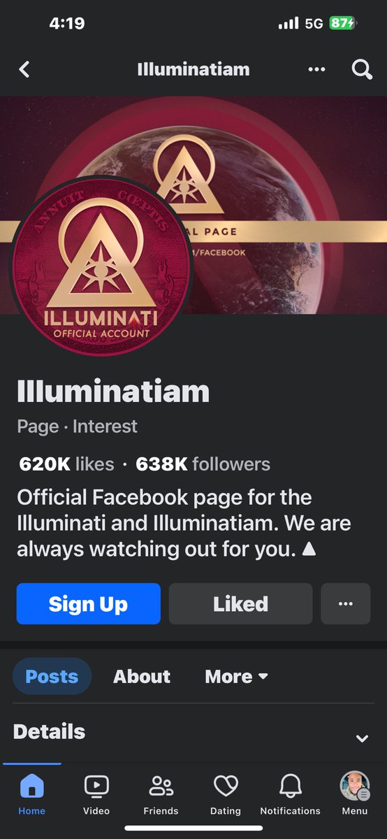 The <a href="/ILLUMINATIAM/">Illuminatiam ❂</a> does in fact have a Facebook profile, which is located in the screenshot below. I am going to warn you all other ILLUMINATI Facebook profiles are scams. If that’s hard to understand reread it again.